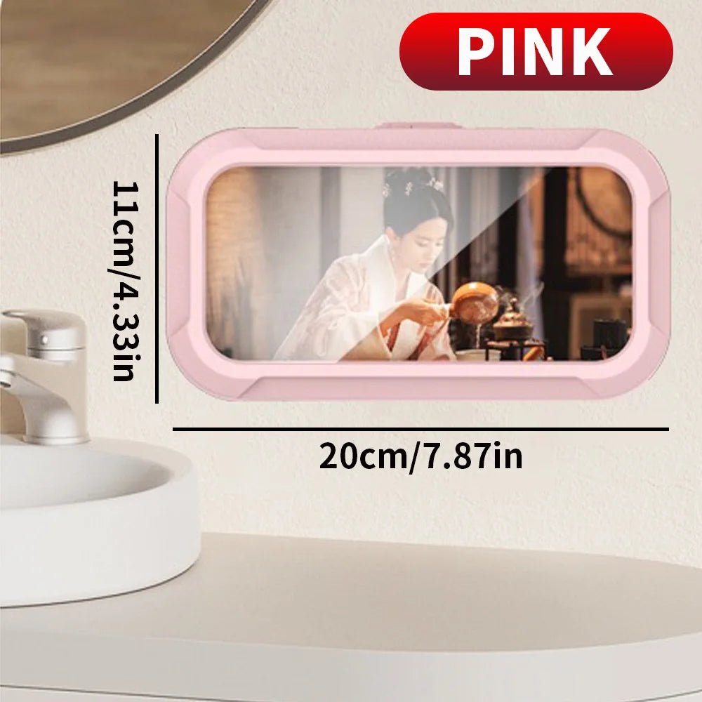 Transform Your Shower Experience with the 1PC Waterproof Phone Storage Box – Perfect for Watching TV Shows While You Shower!