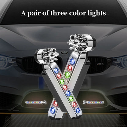 Illuminate Your Ride: 2Pcs Wind-Powered LED Daytime Running Light with Rotating Fan for Cars