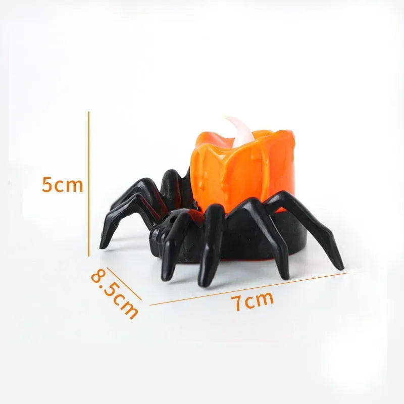 Transform Your Halloween with 3/12/24Pcs Spooky LED Spider Night Lights - Perfect for Parties and Decor!