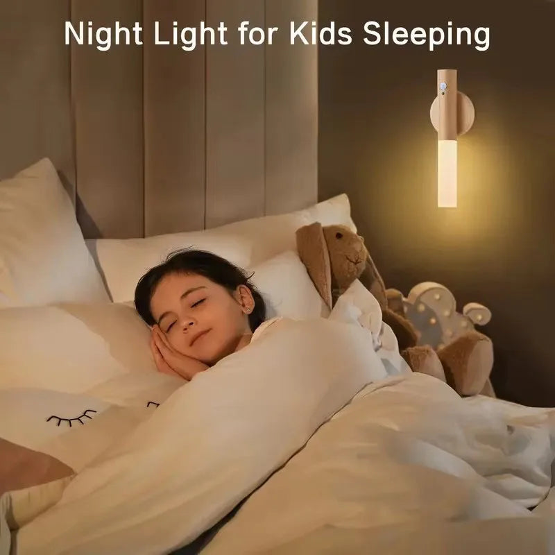 Illuminate Your Space with the Smart Motion Sensor LED Rechargeable Magnetic Wall Lamp - Perfect for Hallways, Bedrooms, Stairs, and Bathrooms!