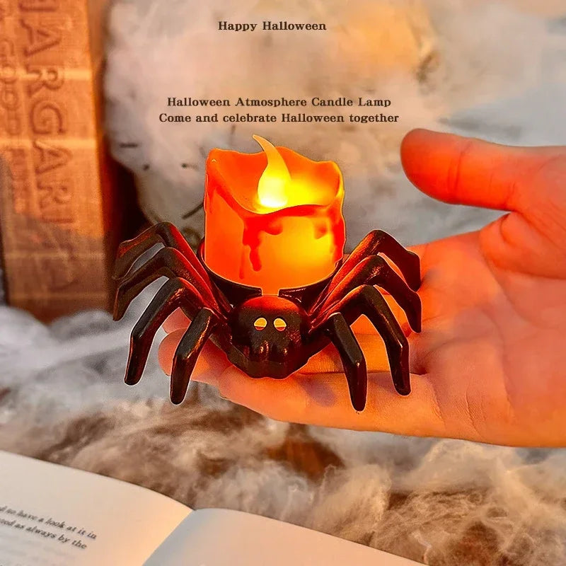 Transform Your Halloween with 3/12/24Pcs Spooky LED Spider Night Lights - Perfect for Parties and Decor!