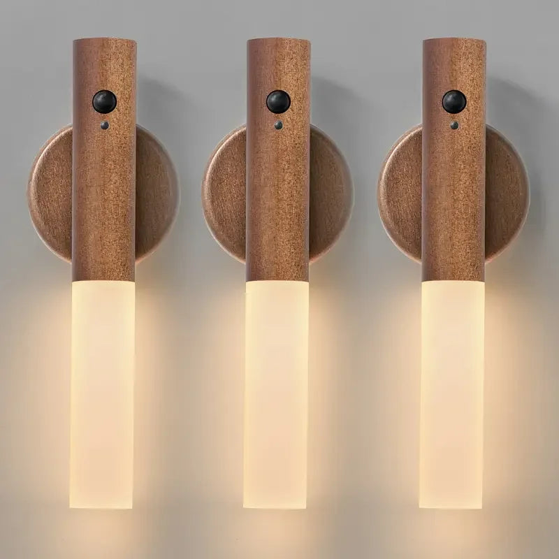 Illuminate Your Space with the Smart Motion Sensor LED Rechargeable Magnetic Wall Lamp - Perfect for Hallways, Bedrooms, Stairs, and Bathrooms!