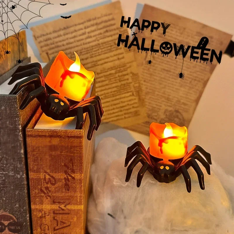 Transform Your Halloween with 3/12/24Pcs Spooky LED Spider Night Lights - Perfect for Parties and Decor!
