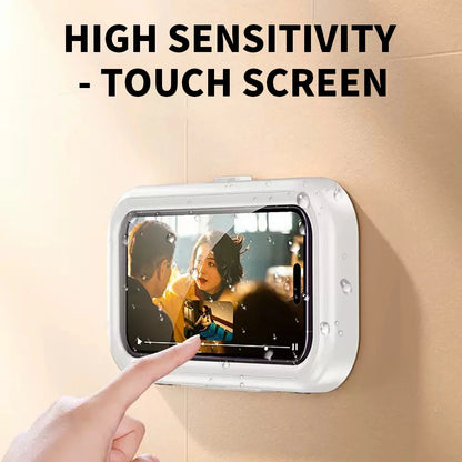 Transform Your Shower Experience with the 1PC Waterproof Phone Storage Box – Perfect for Watching TV Shows While You Shower!