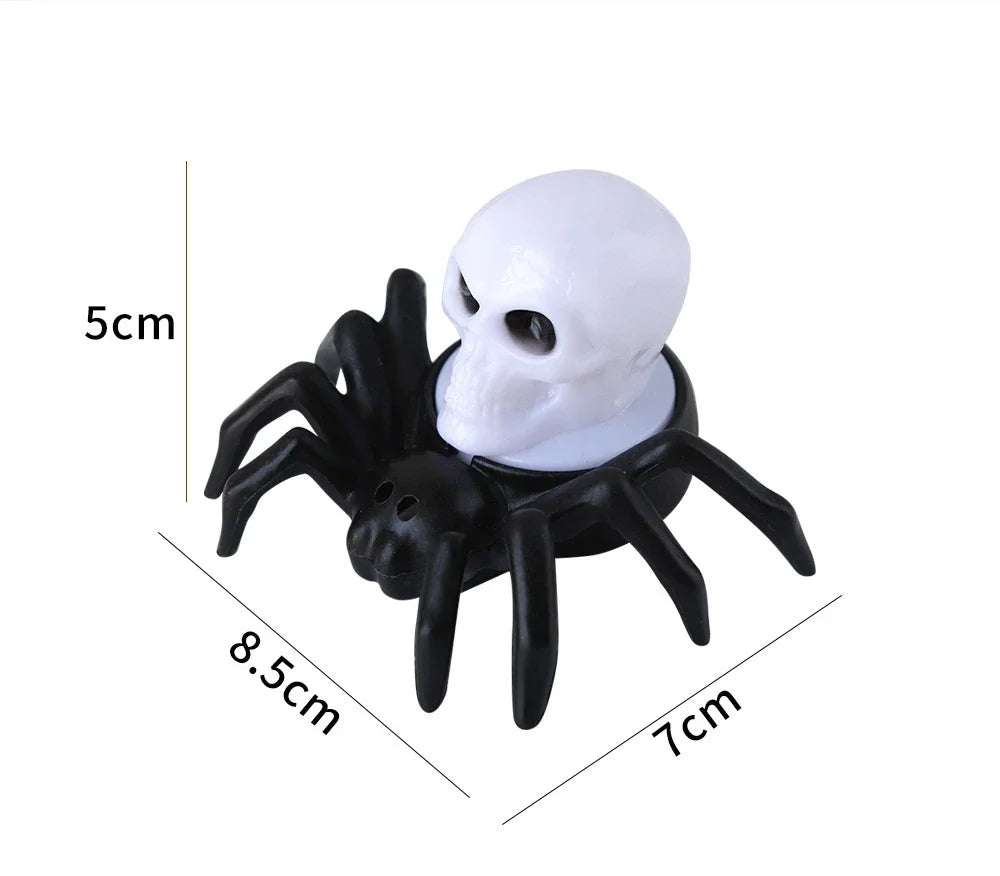 Transform Your Halloween with 3/12/24Pcs Spooky LED Spider Night Lights - Perfect for Parties and Decor!