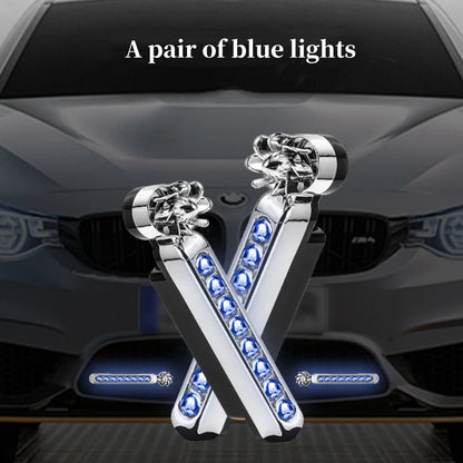 Illuminate Your Ride: 2Pcs Wind-Powered LED Daytime Running Light with Rotating Fan for Cars