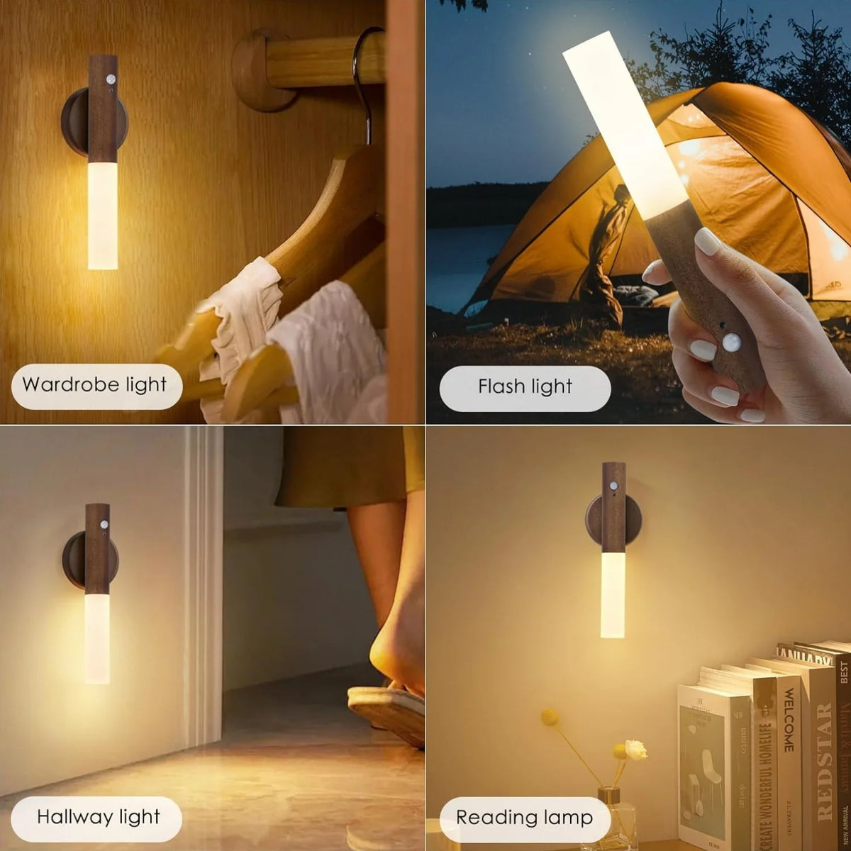 Illuminate Your Space with the Smart Motion Sensor LED Rechargeable Magnetic Wall Lamp - Perfect for Hallways, Bedrooms, Stairs, and Bathrooms!