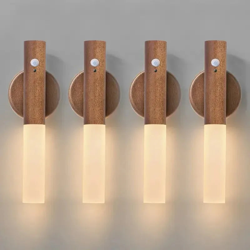 Illuminate Your Space with the Smart Motion Sensor LED Rechargeable Magnetic Wall Lamp - Perfect for Hallways, Bedrooms, Stairs, and Bathrooms!