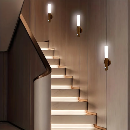 Illuminate Your Space with the Smart Motion Sensor LED Rechargeable Magnetic Wall Lamp - Perfect for Hallways, Bedrooms, Stairs, and Bathrooms!