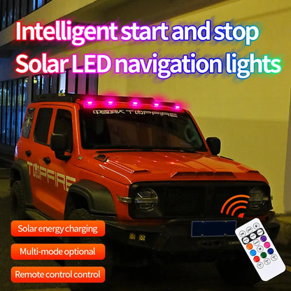Revolutionary Roof Light LED Solar Remote Control - Wiring Free Flashing Navigation & Warning Light for Cars and Motorcycles