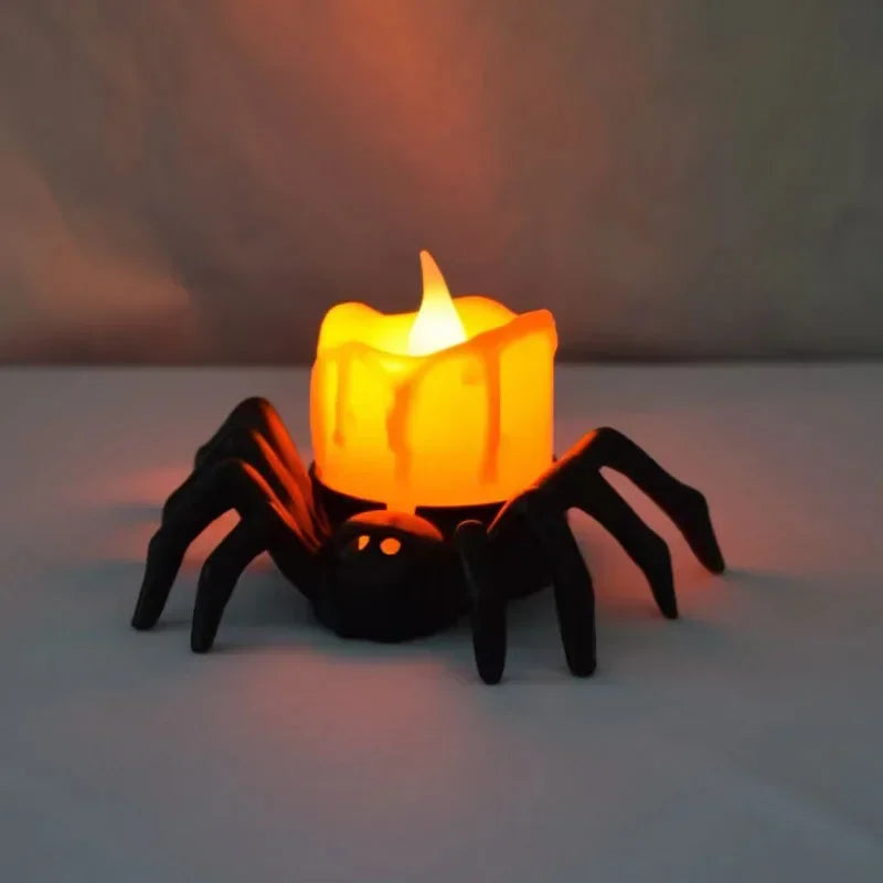 Transform Your Halloween with 3/12/24Pcs Spooky LED Spider Night Lights - Perfect for Parties and Decor!