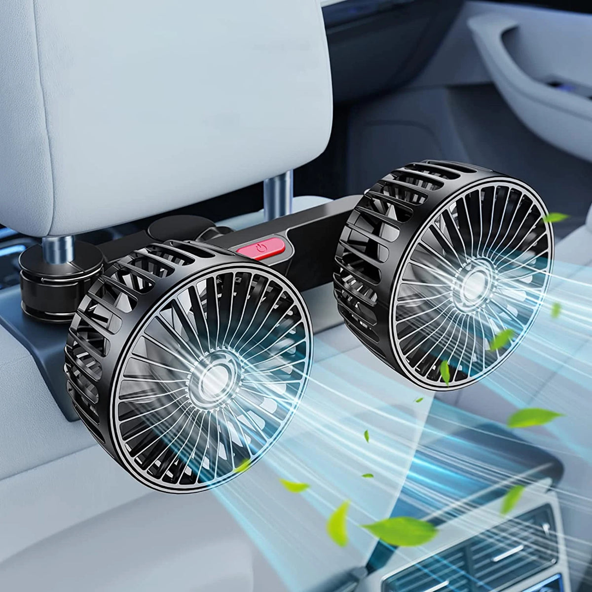 Revolutionary 360° Adjustable Car Fan - 3-Speed USB Charging Dual Head Cooling Solution for Your Car and Home
