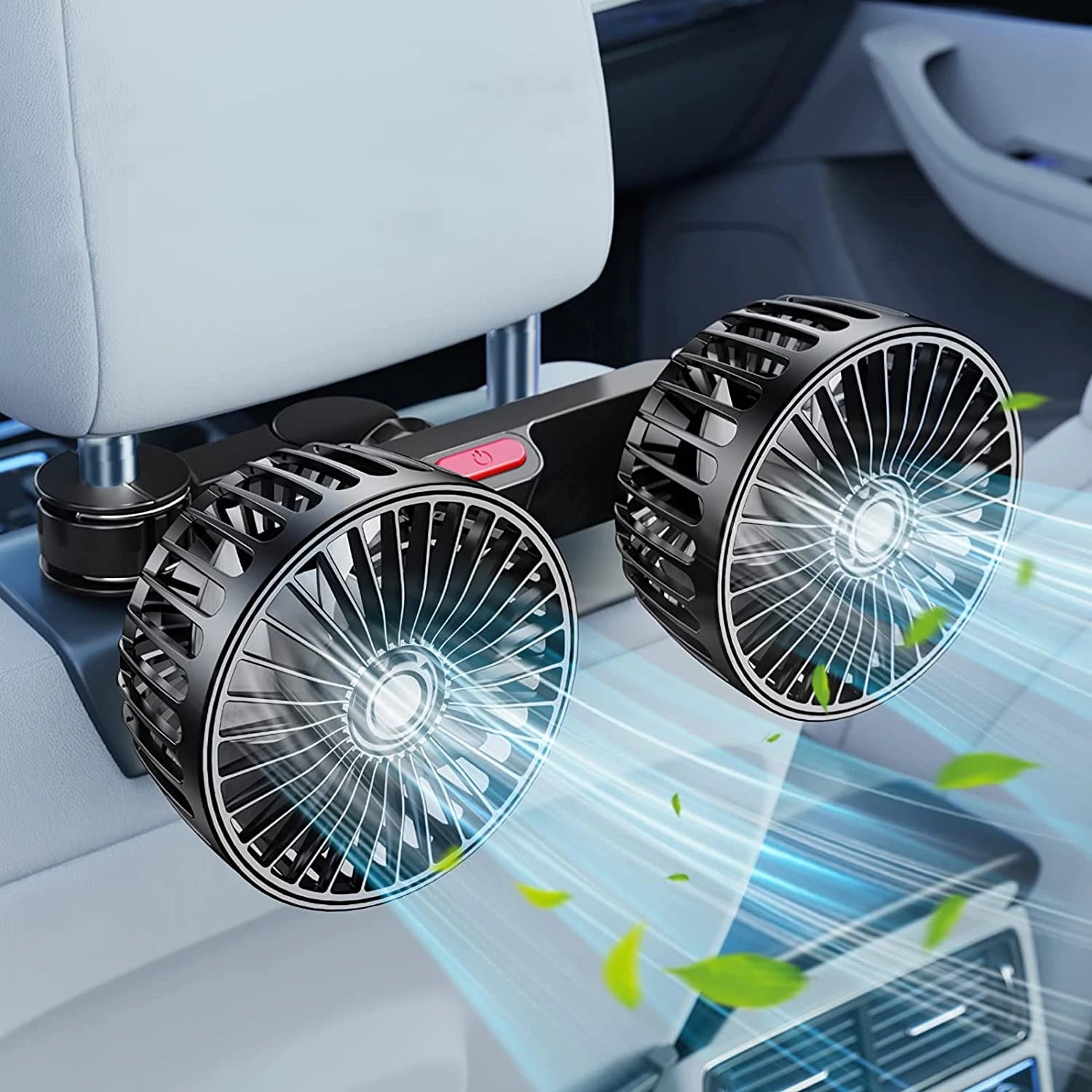 Revolutionary 360° Adjustable Car Fan - 3-Speed USB Charging Dual Head Cooling Solution for Your Car and Home